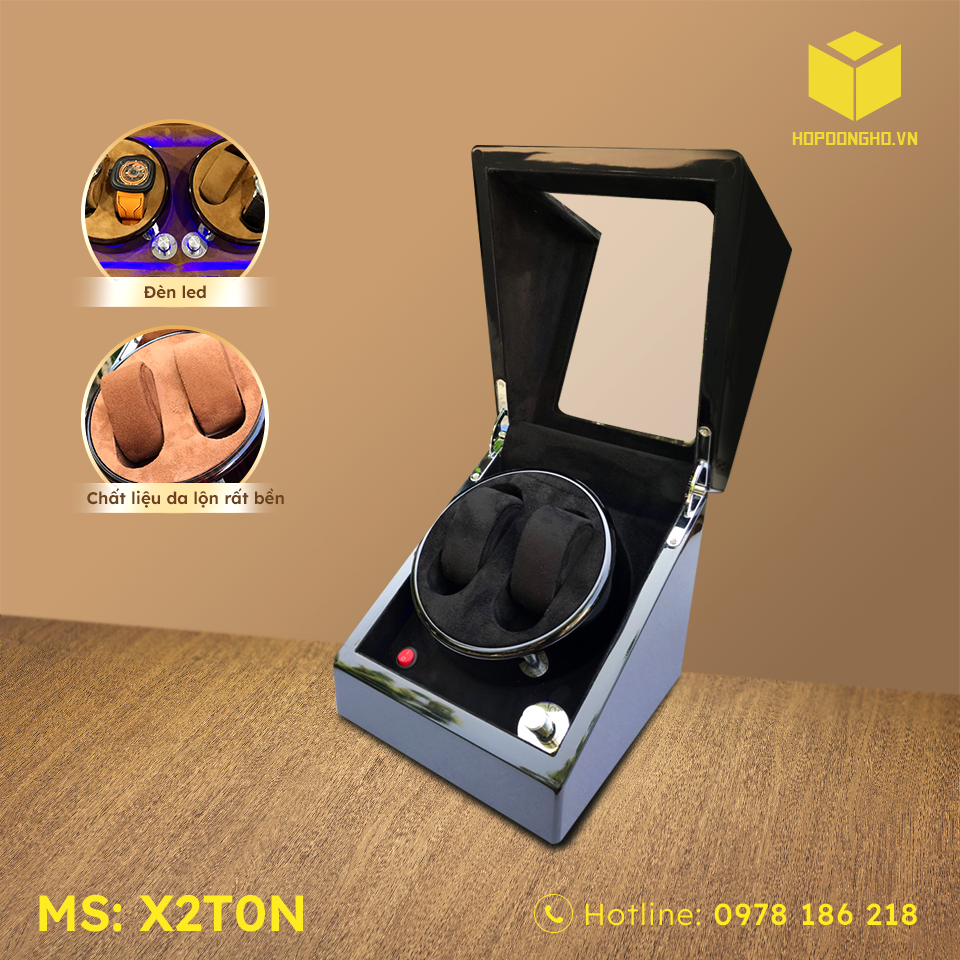 HỘP ĐỰNG ĐỒNG HỒ 2 XOAY 0 TĨNH MÀU ĐEN